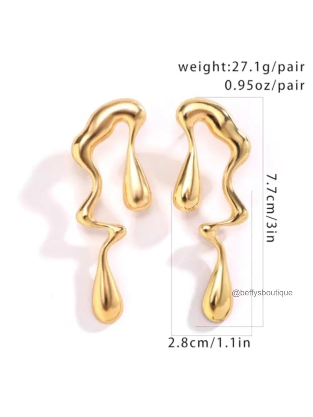 Irregular WaterDrop Stainless Steel Drop Earrings Statement Minimalist Women